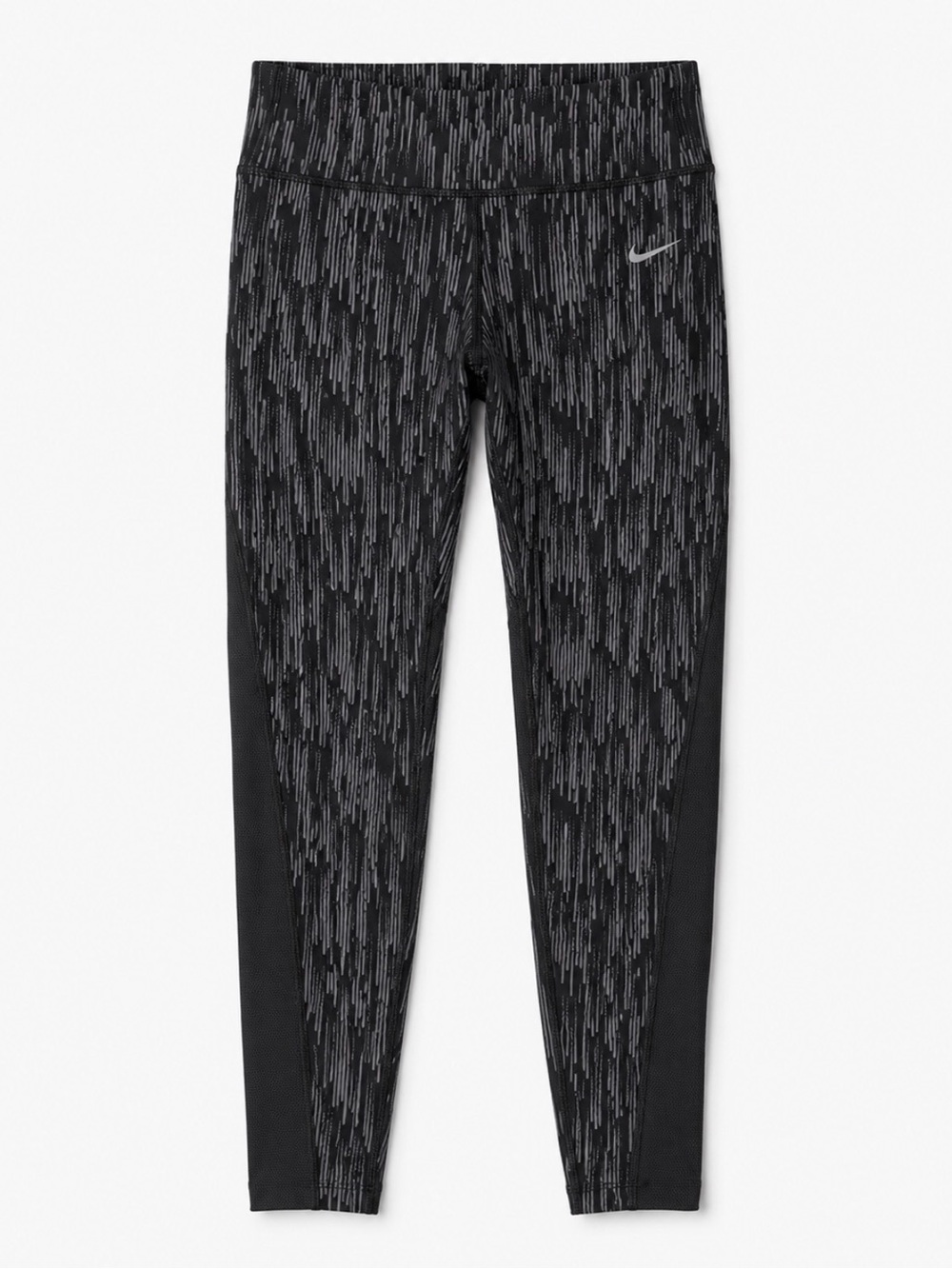 Nike Dri-FIT Running Leggings Black/Gray Print Size Medium